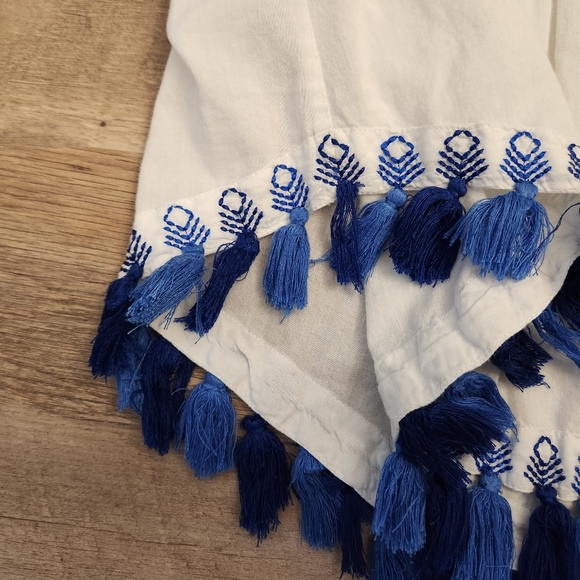 ⚪️ KAS Designs Embroidered Blouse with Tassels Size M - Picture 4 of 16